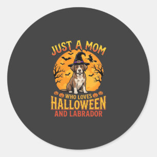 Halloween Labrador Moeder Heks Hond Ontwerp_1 Ronde Sticker