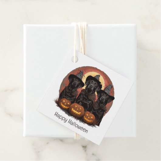 Halloween Labrador Retriever Honden Heksenhonden P Bedankjes Labels (In situ)