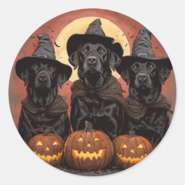 Halloween Labrador Retriever Honden Heksenhonden P Ronde Sticker