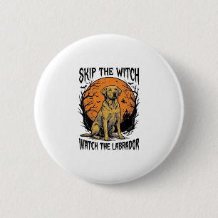 Halloween Labrador Shirt met Waarschuwing voor eng Ronde Button 5,7 Cm