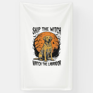 Halloween Labrador T-shirt met griezelige hondwaar Spandoek