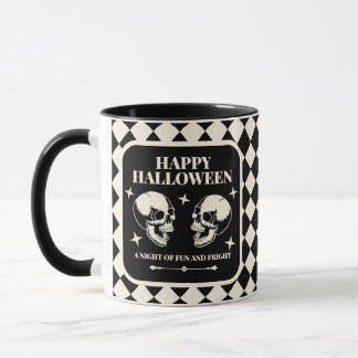 Halloween Lachende Schedels Plezier en Angst Mok