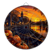 Halloween Landschap Twee Dartbord (Voorkant)