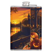 Halloween Landschap Twee Heupfles (Achterkant)