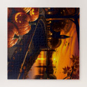 Halloween Landschap Twee Legpuzzel (Horizontaal)