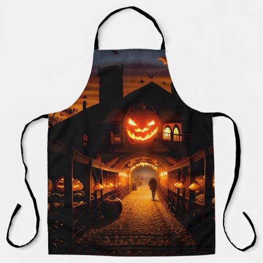 Halloween landschap vijf schort (Voorkant)