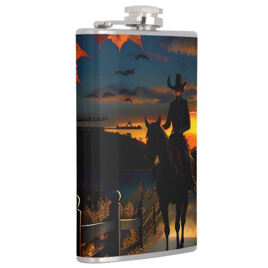 Halloween Landschap Zeven Heupfles (Rechts)