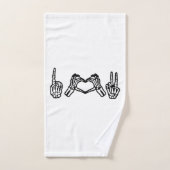 Halloween Langue des signes main I Coeur Paix (Serviette à main)