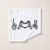 Halloween Langue des signes main I Coeur Paix (Gant de toilette)