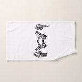 Halloween Langue des signes main I Coeur Paix (Serviette à main)