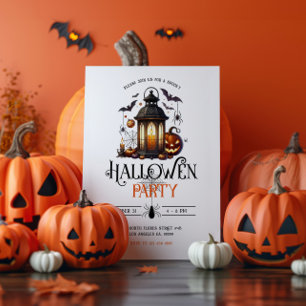 Halloween Lantaarn Baths & Spider Party Uitnodigin Kaart