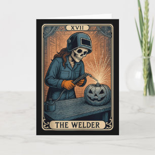Halloween Lasser Schedel Pompoen Cadeau Voor Vrouw Kaart