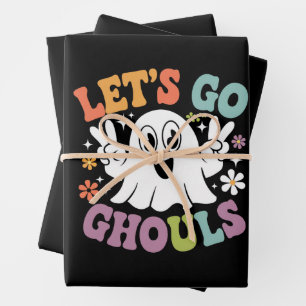 Halloween Laten we gaan spoken Geest Retro Kostuum Inpakpapier Vel