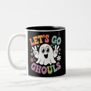 Halloween Laten we gaan spoken Geest Retro Kostuum Tweekleurige Koffiemok