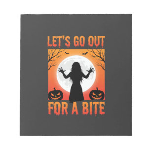 Halloween Laten we naar buiten gaan voor een hapje Notitieblok