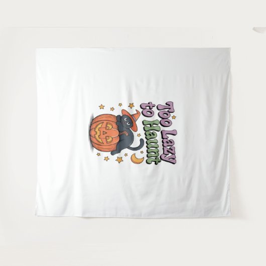 Halloween Lazy Ghost Wandkleed (Voorkant (horizontaal))