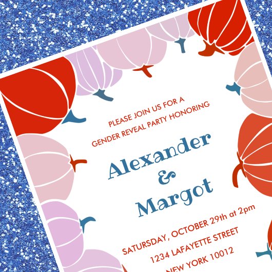 Halloween le genre révèle les invitations Citrouil