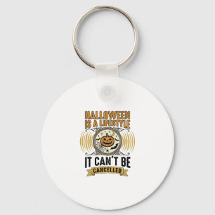 Halloween Leefstijl Vintage Pompoen Typografie Des Sleutelhanger