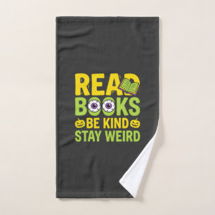 Halloween Lees Boeken Wees Aardig Blijf Weird Ontw Handdoek