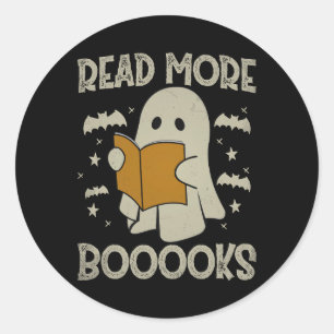 Halloween Lees Verder Boeken Grappig spook lezen B Ronde Sticker