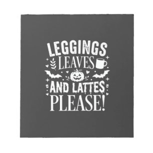 Halloween Leggings Bladeren en Lattes Fall Coffee Notitieblok