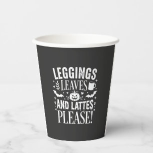 Halloween Leggings Bladeren en Lattes Fall Coffee Papieren Bekers