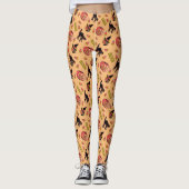 Halloween Leggings Cat Witch en Pumpkin op Sinaasa (Voorkant)