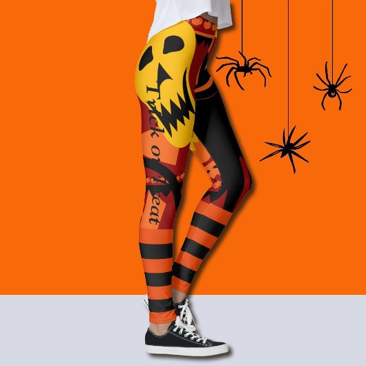 Halloween Leggings Chat noir Pantalon Citrouille