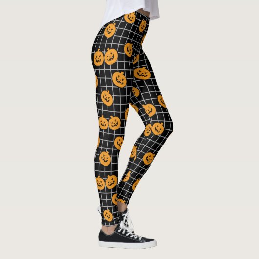 Halloween Leggings Citrouilles, noirs, orange et g (Droite)