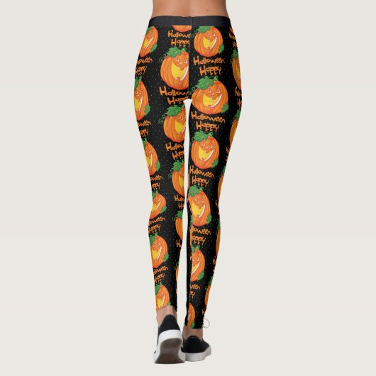 Halloween Leggings Custom Laughing Citrouille (Dos)