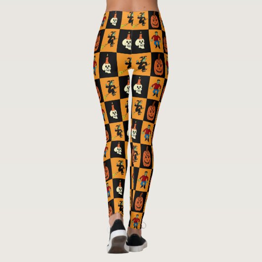 Halloween Leggings en damier (Dos)