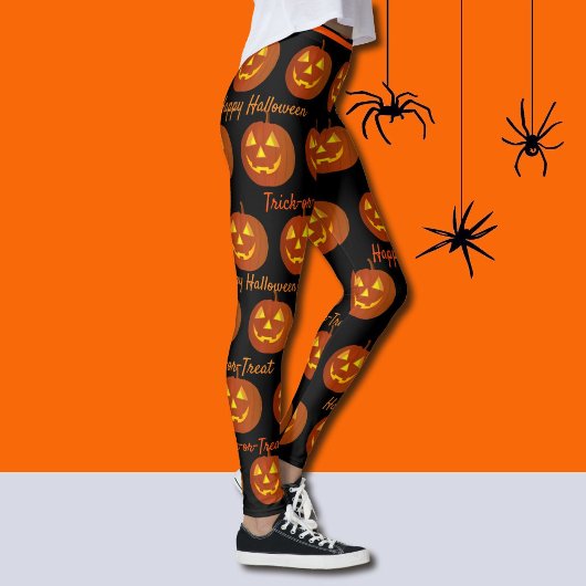 Halloween Leggings Jack-O-Lantern Oranje pompoenen