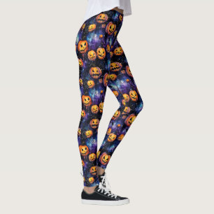 Halloween Leggings Jack-O-Lanterns Orange Citrouil