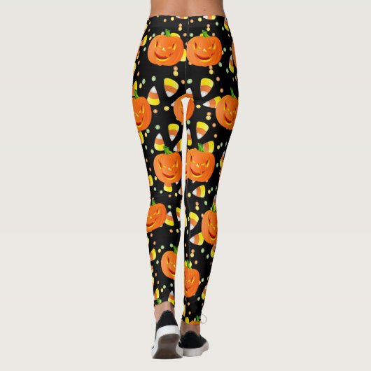 Halloween Leggings Jack-O-Lanterns Orange Citrouil (Dos)