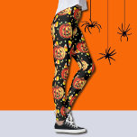Halloween Leggings Jack-O-Lanterns Orange Citrouil<br><div class="desc">Tout sur Jack-O-Lanterns heureux</div>