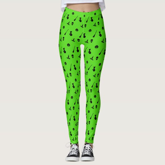 Halloween Leggings Motifs avec Blackon Green (Devant)