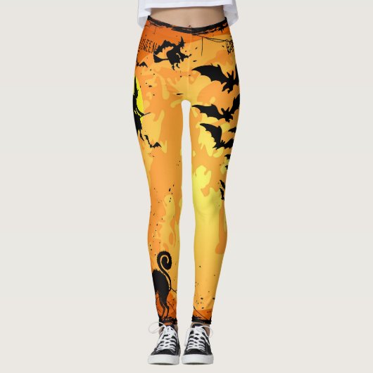 Halloween Leggings Witch Bats Araignées Oh My! (Devant)