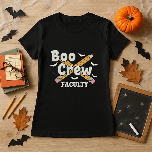 Halloween Leraar Boo Crew Faculteit T-shirt