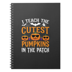 Halloween Leraar Cute Pompoenen in de Patch Notitieboek