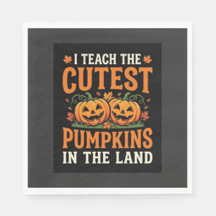 Halloween Leraar Cute Pompoenen Ontwerp_1 Servet