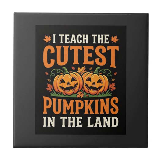 Halloween Leraar Cute Pompoenen Ontwerp_1 Tegeltje (Voorkant)