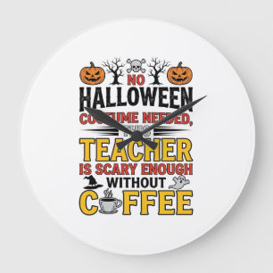 Halloween Leraar Geen Kostuum Nodig Grappige Koffi Grote Klok