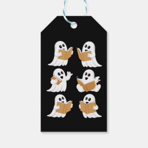 Halloween leraar geest lezen boeken bibliothecaris cadeaulabel