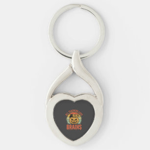 Halloween Leraar Hersenen Vintage Pompoen Uil Sleutelhanger