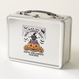 Halloween Leraar Kat Vintage Pompoen Klaslokaal Ma