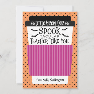 Halloween Leraar Koffie Cadeau Kaart Houder