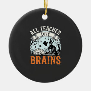 Halloween Leraar Liefde Hersenen Geheime Klaslokaa Keramisch Ornament