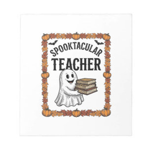 Halloween Leraar Spooktaculair Geesten Boeken Vint Notitieblok