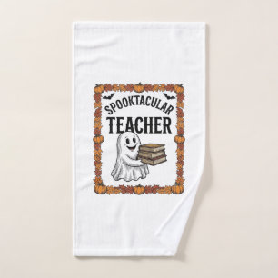 Halloween Leraar Spooktacular Geest Boeken Vintage Handdoek