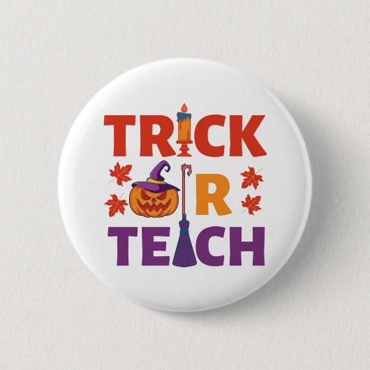 Halloween leraar Trick of Teach Ronde Button 5,7 Cm (Voorkant)